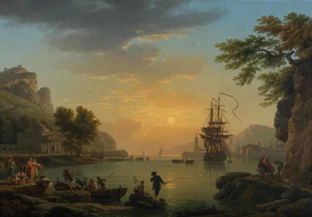  100-Paesaggio al tramonto con ritorno dalla pesca-National Gallery-Londra 